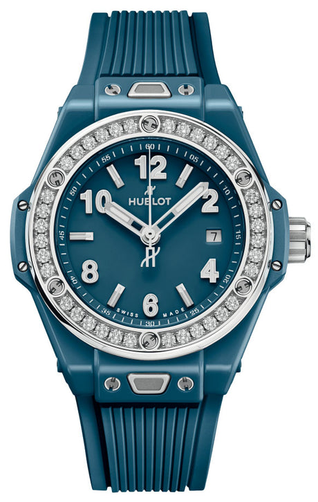 Hublot Big Bang One Click Petrol Blue Ceramic Diamonds 33mm