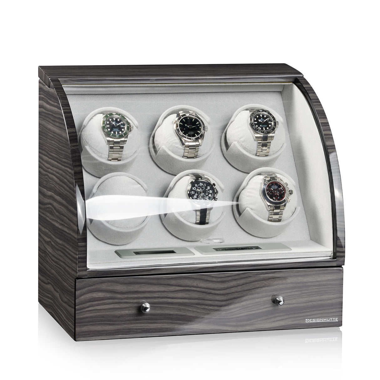 Designhütte Uhrenbeweger Basel 6 LCD Dark Oak
