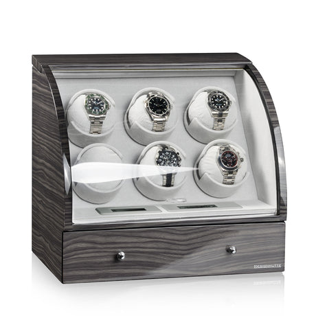 Designhütte Uhrenbeweger Basel 6 LCD Dark Oak