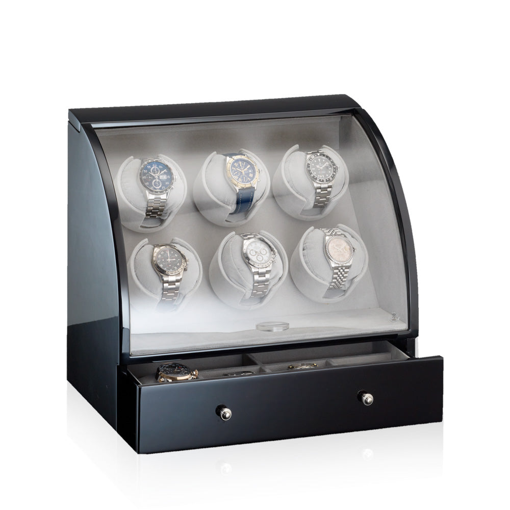 Designhütte Uhrenbeweger Basel 6 LCD Schwarz