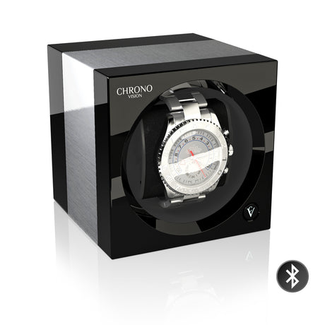 Chronovision One Bluetooth - Aluminium gebürstet/Schwarz Hochglanz
