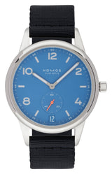 NOMOS Glashütte Club Automat Datum signalblau