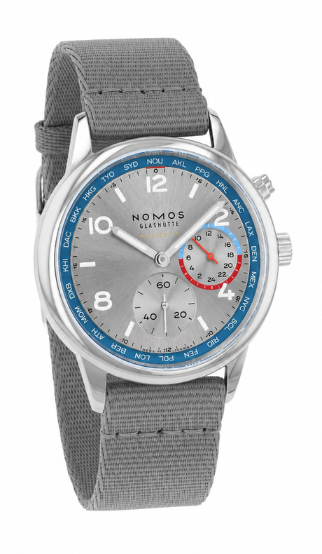 Nomos Glashütte Club Sport Neomatik Weltzeit Silber Ref. 791