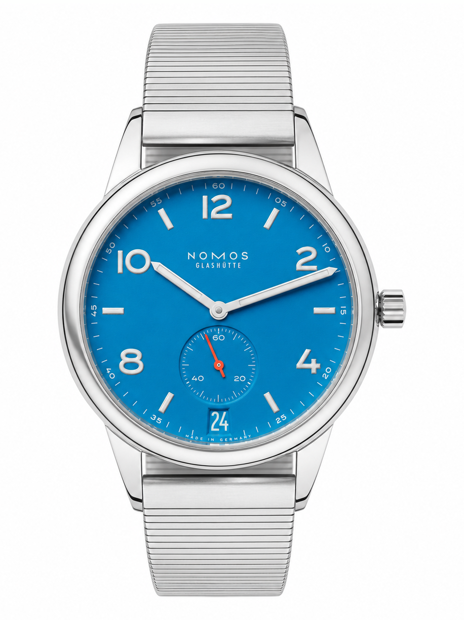 NOMOS Glashütte Club Automat Datum signalblau Ref. 777