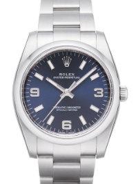 Rolex Oyster Perpetual 34 Herrenuhr Stahl blau