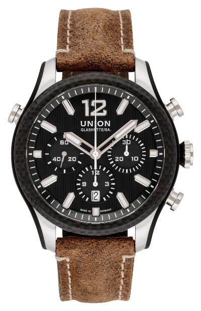 Union Glashütte Belisar Chronograph Sport in der Version D009.927.26.207.00 aus Edelstahl mit Carbon-Lünette