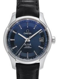 Omega De Ville Hour Vision Herrenuhr Stahl Genfer-Streifen