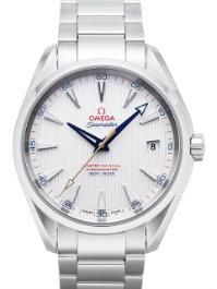 Omega Seamaster Aqua Terra Chronometer Herrenuhr Stahl Zeiger blau