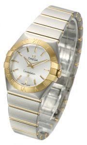Omega Constellation Brushed Quarz Small aus Stahl/Gelbgold | silber omega-constellation-brushed-quarz-small-123-20-27-60-02-002