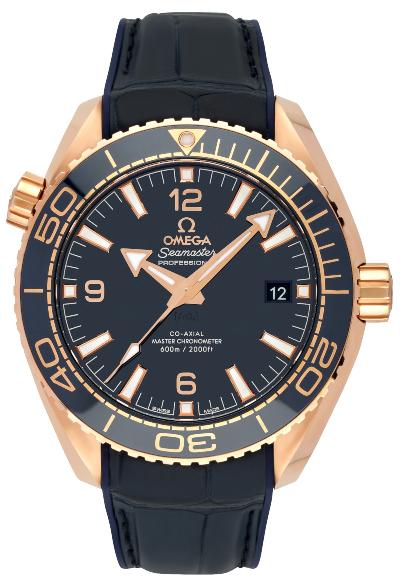 Omega Seamaster Planet Ocean 600 M Co-Axial Master Chronometer 43,5mm in der Version 215.63.44.21.03.001 aus 18 K. Sedna-Gold mit Ceragold Keramiklünette.