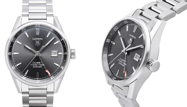 Tag Heuer Carrera Calibre 7 Twin-Time Automatik 41mm mit Leuchtindizes und Leuchtzeiger