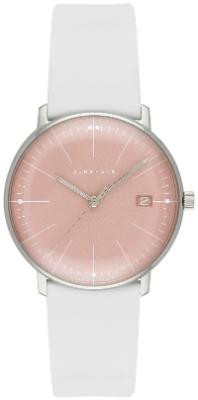 Junghans Luxusuhr mit roséfarbenem Zifferblatt für Damen: Max Bill Junghans Luxusuhr mit rosefarbenem Zifferblatt fuer Damen Max Bill