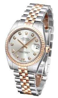 Rolex Datejust 31 mit Diamantindizes fuer Damen