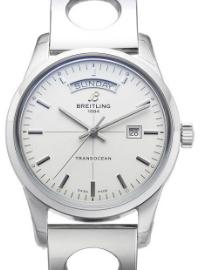 Breitling Transocean Day and Date Edelstahl silber