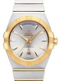 Omega Constellation Day Date Edelstahl 18kt Gelbgold silber