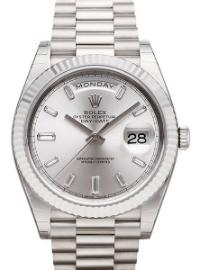 Rolex Day-Date 40 mm 18kt Weissgold silber