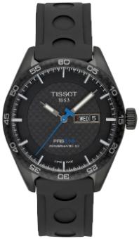 Tissot T-Sport PRS 516 Automatic mit schwarzem Zifferblatt und Kautschukband