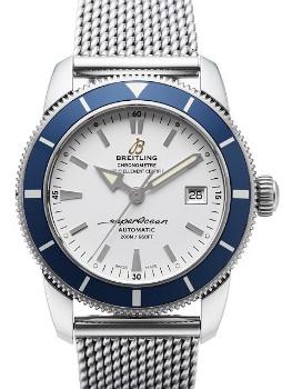 Breitling Superocean Heritage 42 Herrenuhr Edelstahl silber blau