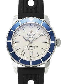 Breitling Superocean Heritage 46 Herrenuhr Kautschuk silber blau