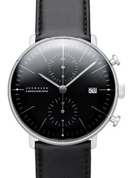 Junghans Max Bill Chronoscope Herrenuhr Kalbsleder schwarz Edelstahl