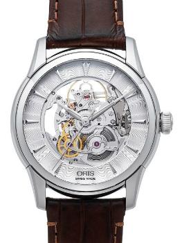 Oris Artelier Skeleton Herrenuhr Leder transparent