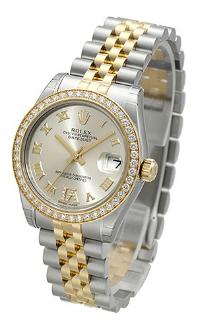 Rolex Datejust 31 Damenuhr Edelstahl 18kt Gelbgold silber