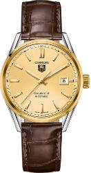 Tag Heuer Carrera Calibre 5 Automatik 39mm Herrenuhr Krokodilleder champagner