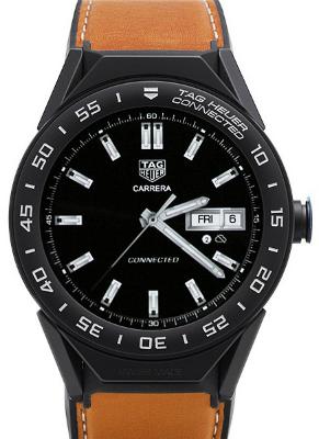 Tag Heuer Connected Modular 45 mm Herrenuhr | Band: Kautschuk/Kalbsleder | Gehäuse: schwarz beschichtet Tag Heuer Connected Modular 45 mm Herrenuhr Kautschuk Kalbsleder beschichtet schwarz