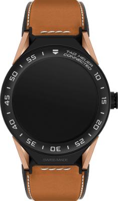 Tag Heuer Connected Modular 45 mm Herrenuhr | Band: Kautschuk/Kalbsleder | Gehäuse: rosé vergoldet/beschichtet Tag Heuer Connected Modular 45 mm Herrenuhr Kautschuk Kalbsleder beschichtet vergoldet rose