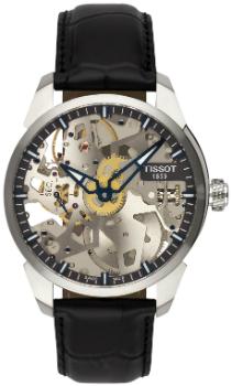 Tissot T-Complication Squelette Herrenuhr Leder transparent