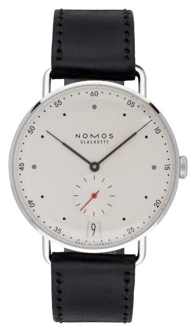 NOMOS Glashütte Metro 38 Datum in der Version 1102 mit Saphirglasboden