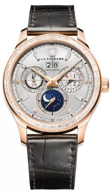 Chopard LUC Lunar One Herrenuhr Krokodilleder silber Rosegold Brillantbesatz