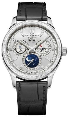 Chopard LUC Lunar One Herrenuhr Krokodilleder silber Weissgold Brillantbesatz