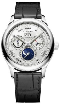 Chopard LUC Lunar One Herrenuhr Krokodilleder silber Weissgold roemische Zahlen