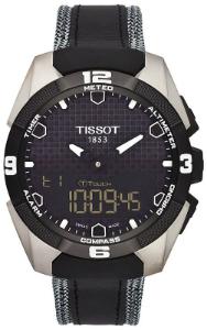 Tissot T-Touch Expert Solar Solaruhr Zifferblatt schwarz Gehaeuse Titan Band Leder schwarz