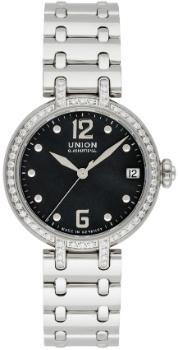 UNION Glashuette Sirona mit Datum, Zentralsekunde und Brillantbesatz in der Version D006-207-61-057-00