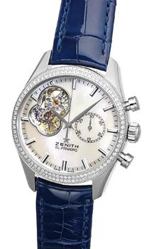 Zenith El Primero Chronomaster Lady Damenuhr Krokodillederband Zifferblatt perlmutt