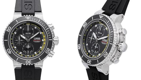 Oris Aquis Depth Gauge in der Version 01 774 7708 4154-Set RS in Edelstahl mit Keramik-Luenette