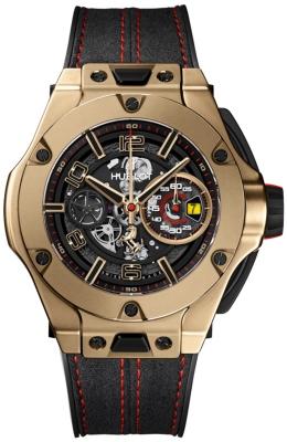 Hublot Big Bang Ferrari Unico Magic Gold 45mm Automatic Chronograph Limited Edition in der Version 402-MX-0138-WR aus poliertem rauchfarbenem Saphirglas