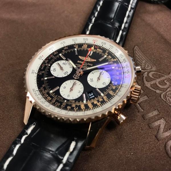 breitling navitimer manufacturing calibre pinkgold