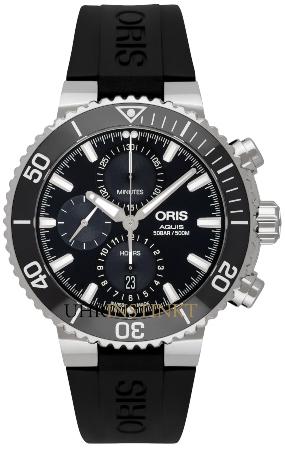 Oris Aquis Chronograph in der Version 01 774 7743 4155-07 4 24 64EB in Edelstahl mit Keramik-Luenette