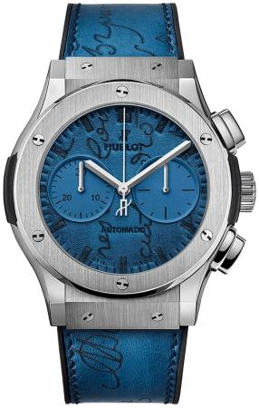 Hublot Classic Fusion Berluti Scritto Ocean Blue 45mm Automatic Chronograph Limited Edition in der Version 521-NX-050B-VR-BER18