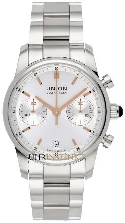 UNION Glashuette Seris in der Version D004-227-11-031-01 in Stahl mit Stahlband