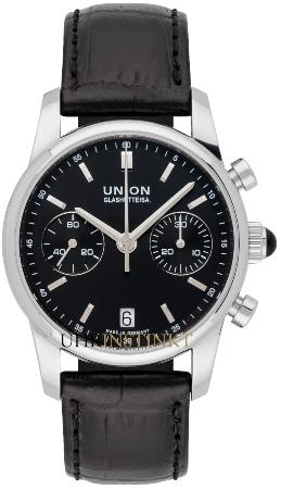 UNION Glashuette Seris in der Version D004-227-16-051-00 in Stahl mit Lederband