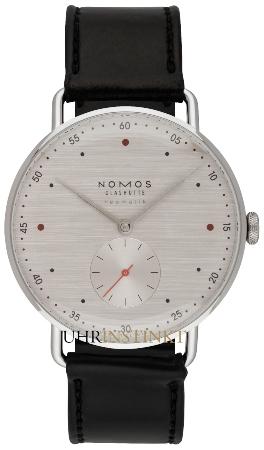 NOMOS Glashuette Metro neomatik 39 silvercut in der Version 1114 mit Saphirglasboden