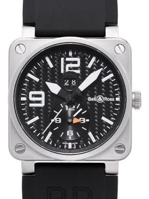 Bell Ross BR03-51GMT aus Titan mit Kautschukband