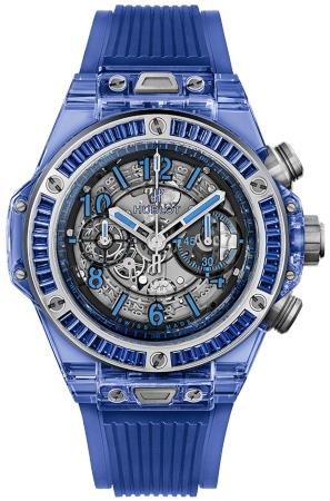 Hublot Big Bang Unico Blue Sapphire Baguettes 45mm Automatic Chronograph in der Version 411-JL-4809-RT-1901