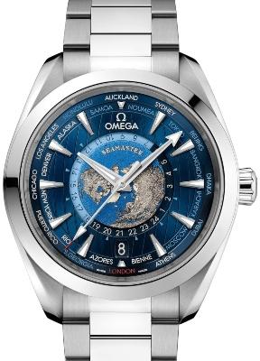 Omega Aqua Terra 150M Co-Axial Master Chronometer GMT Worldtimer 43 mm in der Version 220-10-43-22-03-001