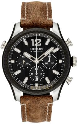 Union Glashuette Belisar Chronograph Sport in der Version D009-927-26-207-00 aus Edelstahl mit Carbon-Luenette