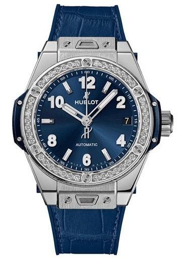 Hublot Big Bang One Click Steel Blue Diamonds 39 mm in der Version 465.SX.7170.LR.1204